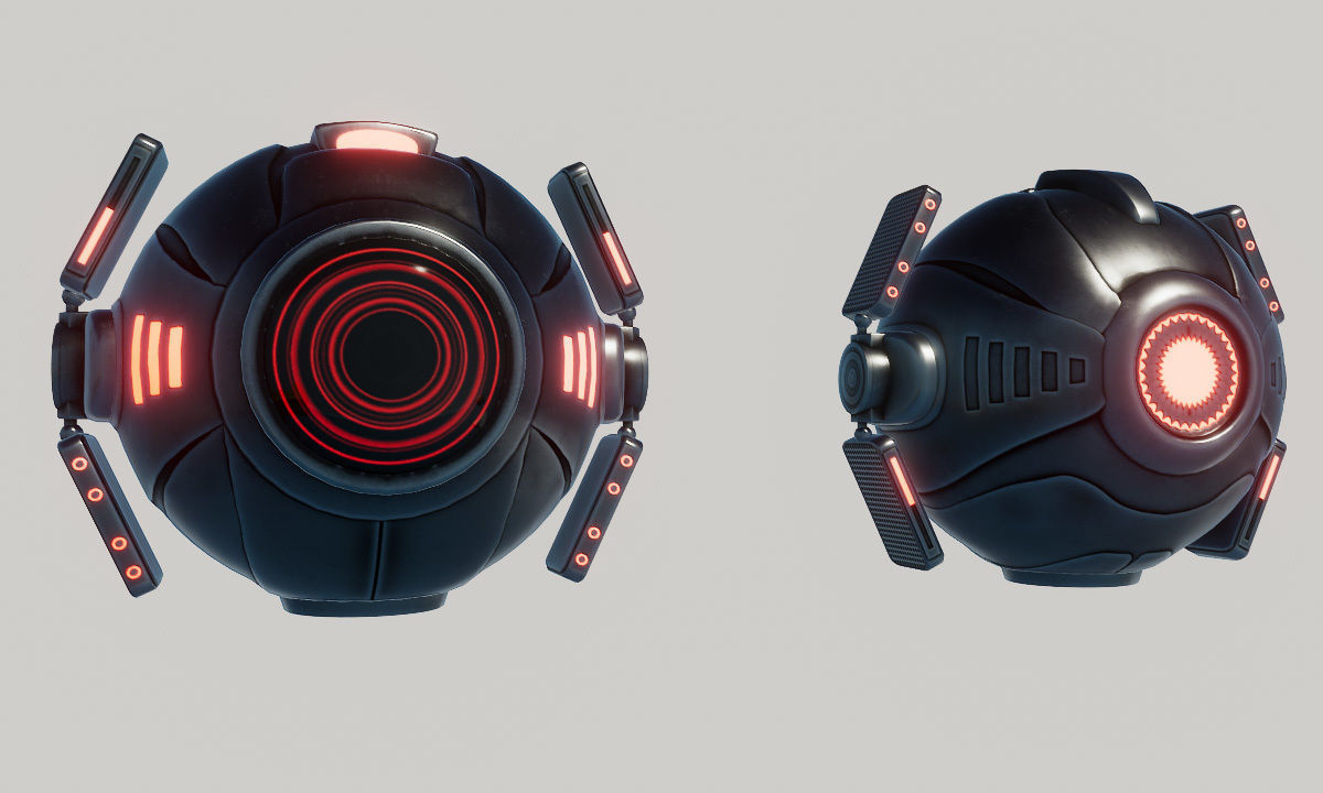 Sci Fi Ball Scanner Drone Low-poly 3D model_5