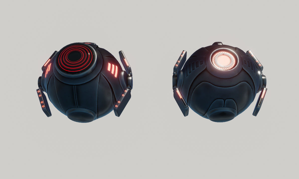 Sci Fi Ball Scanner Drone Low-poly 3D model_6
