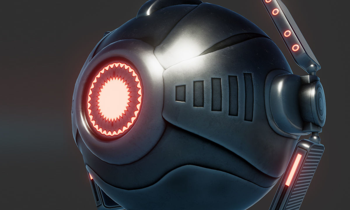 Sci Fi Ball Scanner Drone Low-poly 3D model_7