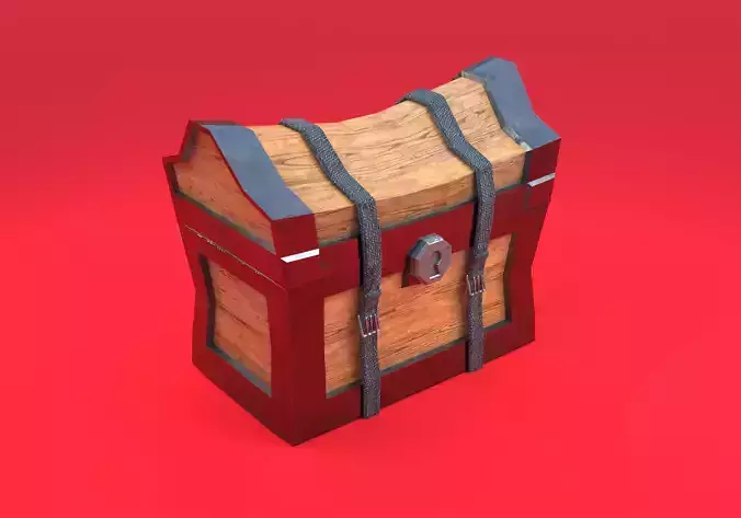 Rustic Wooden Chest - Perfect for Medieval and Pirate Scenes
