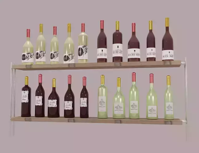 Wine Bottles Low-Poly pack 