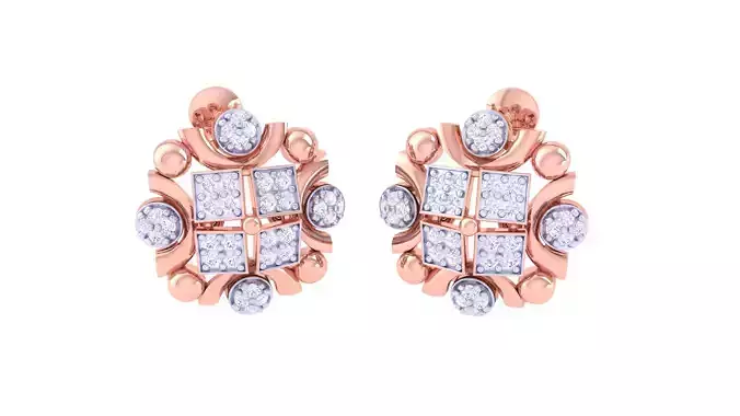 Women Stud Earring 3dm STL OBJ FBX Renders Details