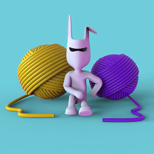 Rabbit cartoon character  3D model