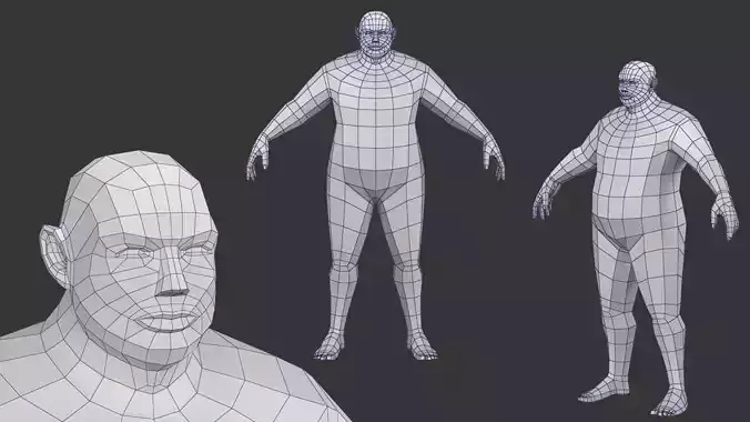 BaseMesh Male Fat 3D model