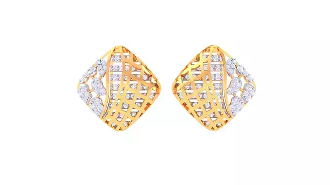 Women Stud Earrings 3dm STL OBJ FBX Renders Details