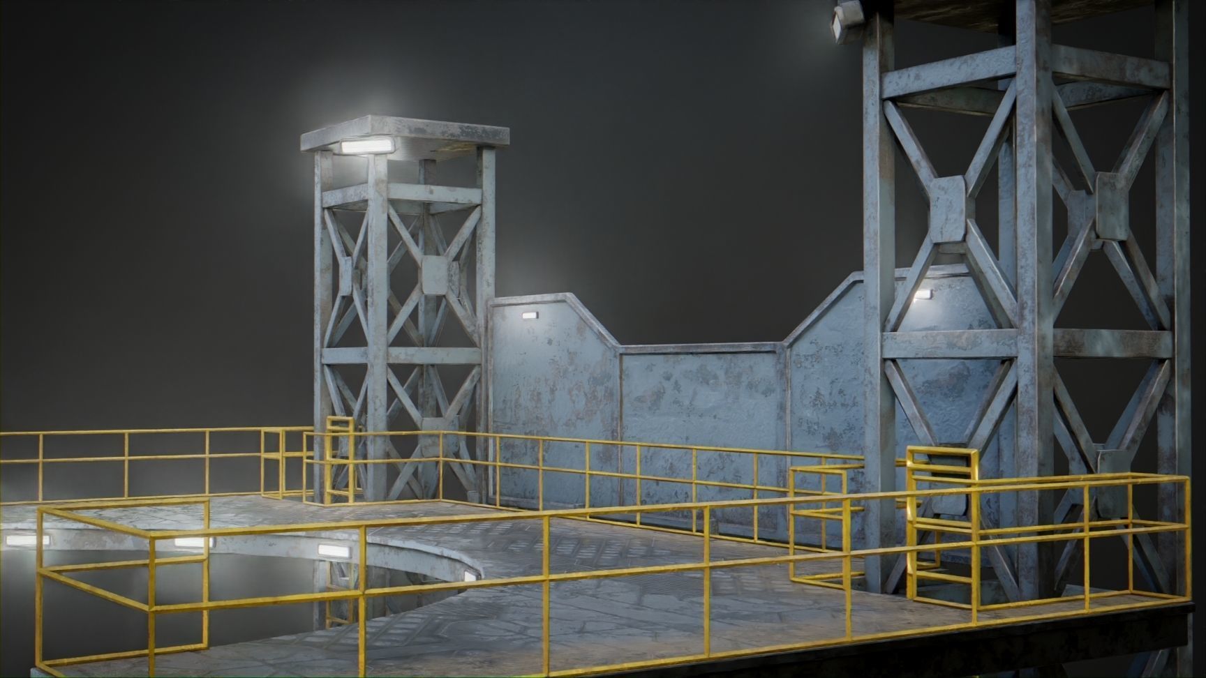 Platform for Games Low-poly 3D model_4