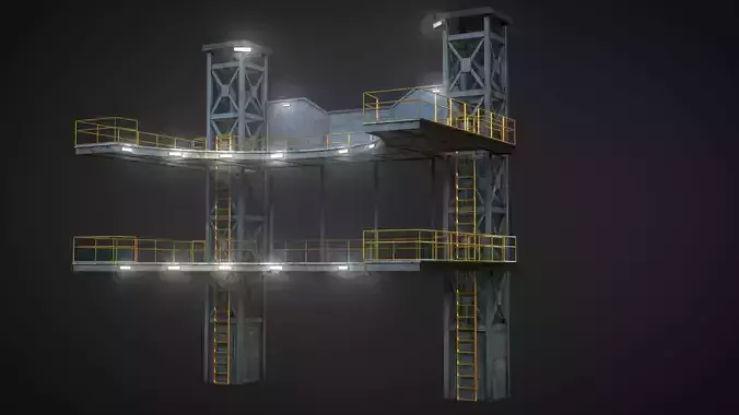 Platform for Games Low-poly 3D model