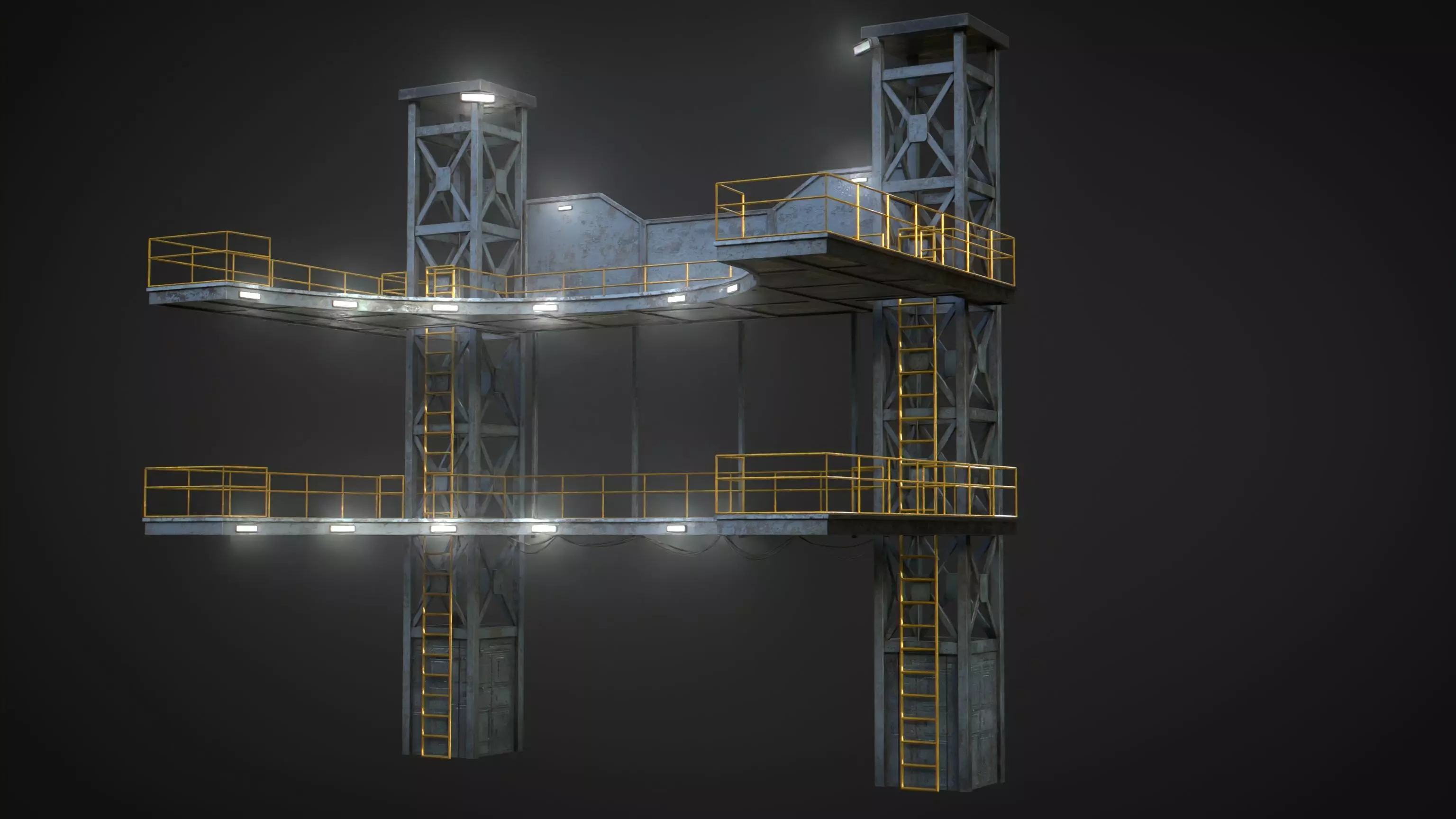 Platform for Games Low-poly 3D model_0