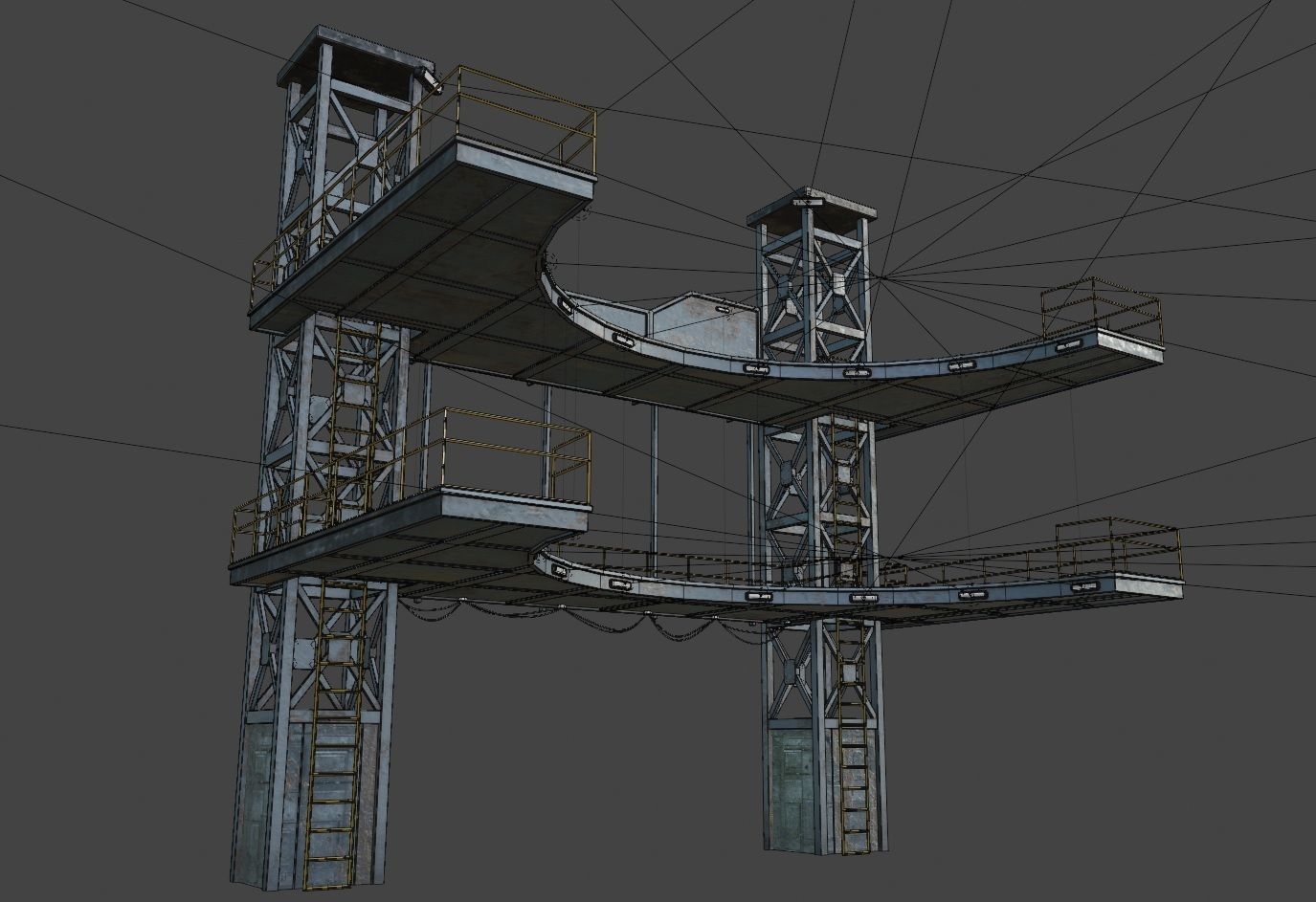 Platform for Games Low-poly 3D model_8