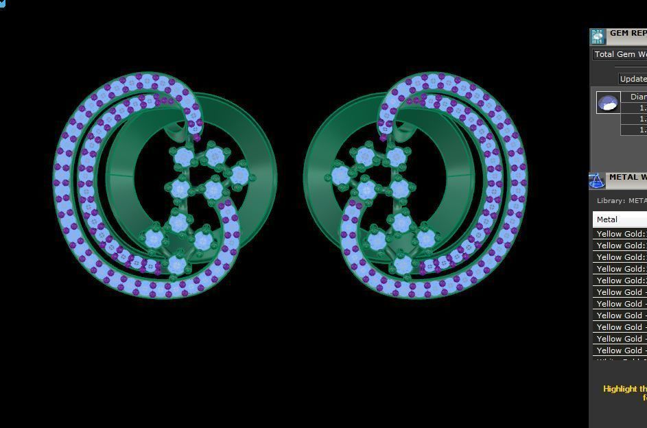 Women Stud Earrings 3dm STL OBJ FBX Renders Details 3D print model_4