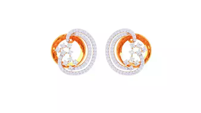 Women Stud Earrings 3dm STL OBJ FBX Renders Details