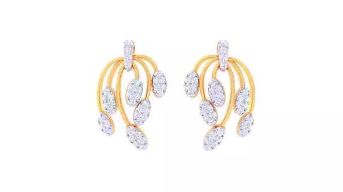 Women Stud Earrings 3dm STL OBJ FBX Renders Details