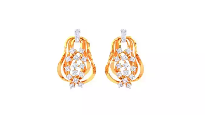 Women Stud Earrings 3dm STL OBJ FBX Renders Details