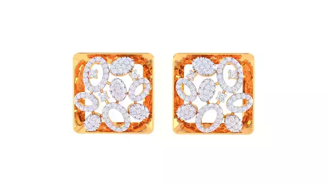 Women Stud Earrings 3dm STL OBJ FBX Renders Details