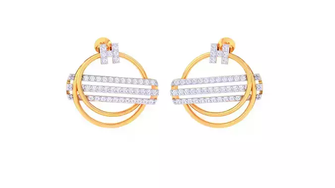 Women Stud Earrings 3dm STL OBJ FBX Renders Details