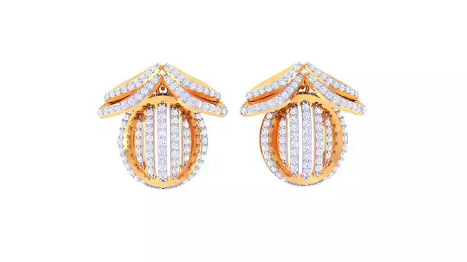 Women Stud Earrings 3dm STL OBJ FBX Renders Details