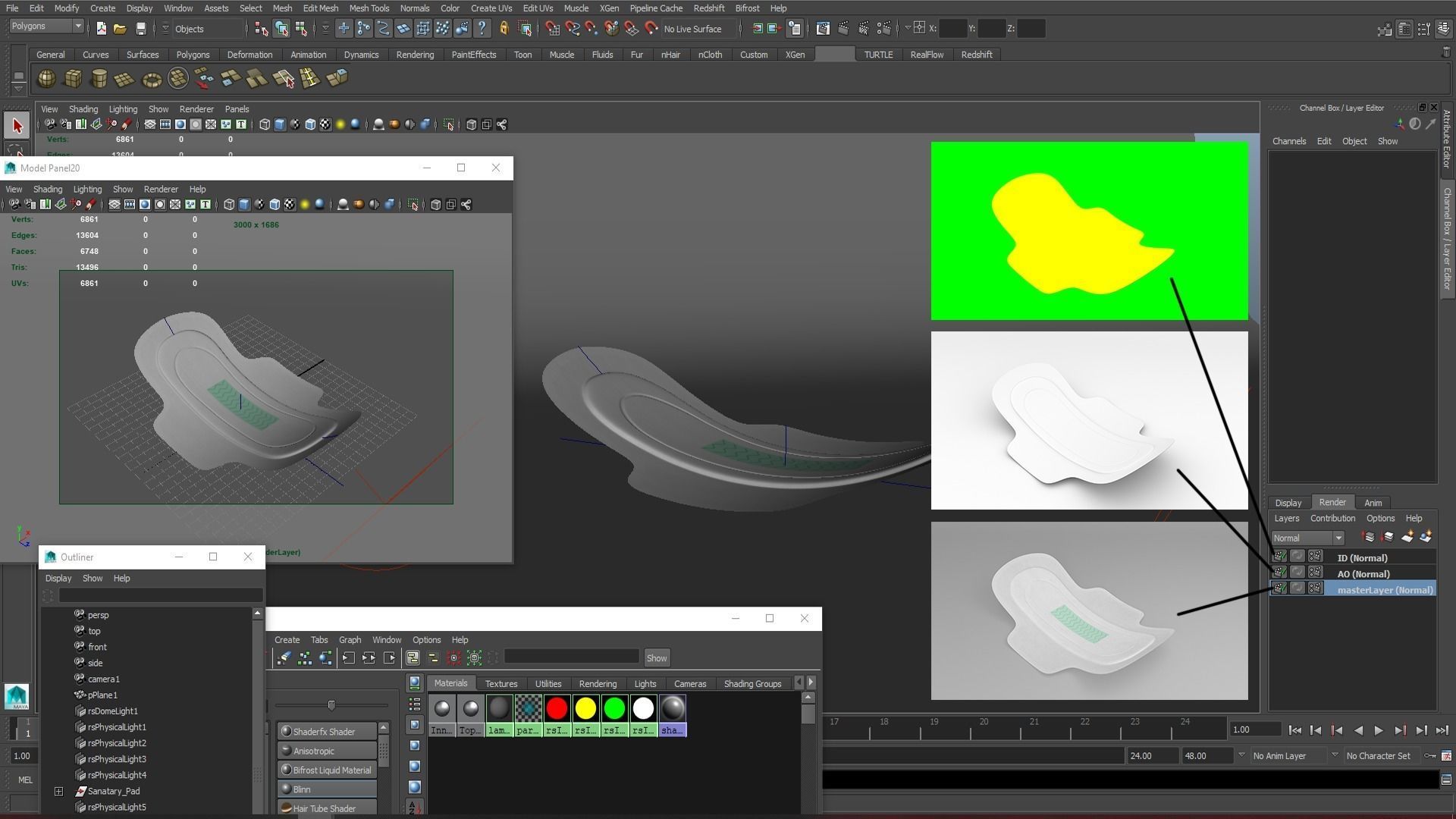 Sanitary Napkin Pad 3D model_12