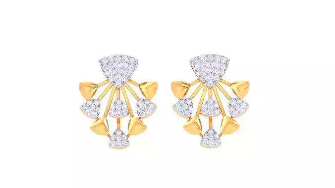 Women Stud Earrings 3dm STL OBJ FBX Renders Details