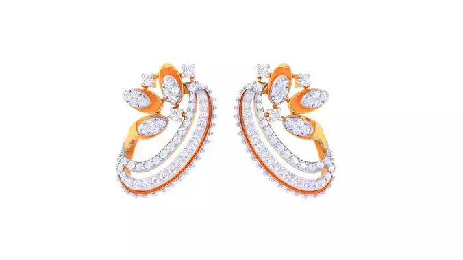 Women Stud Earrings 3dm STL OBJ FBX Renders Details 3D print model