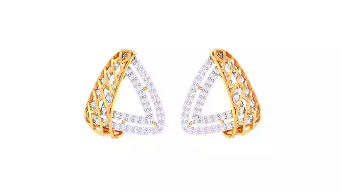 Women Stud Earrings 3dm STL OBJ FBX Renders Details