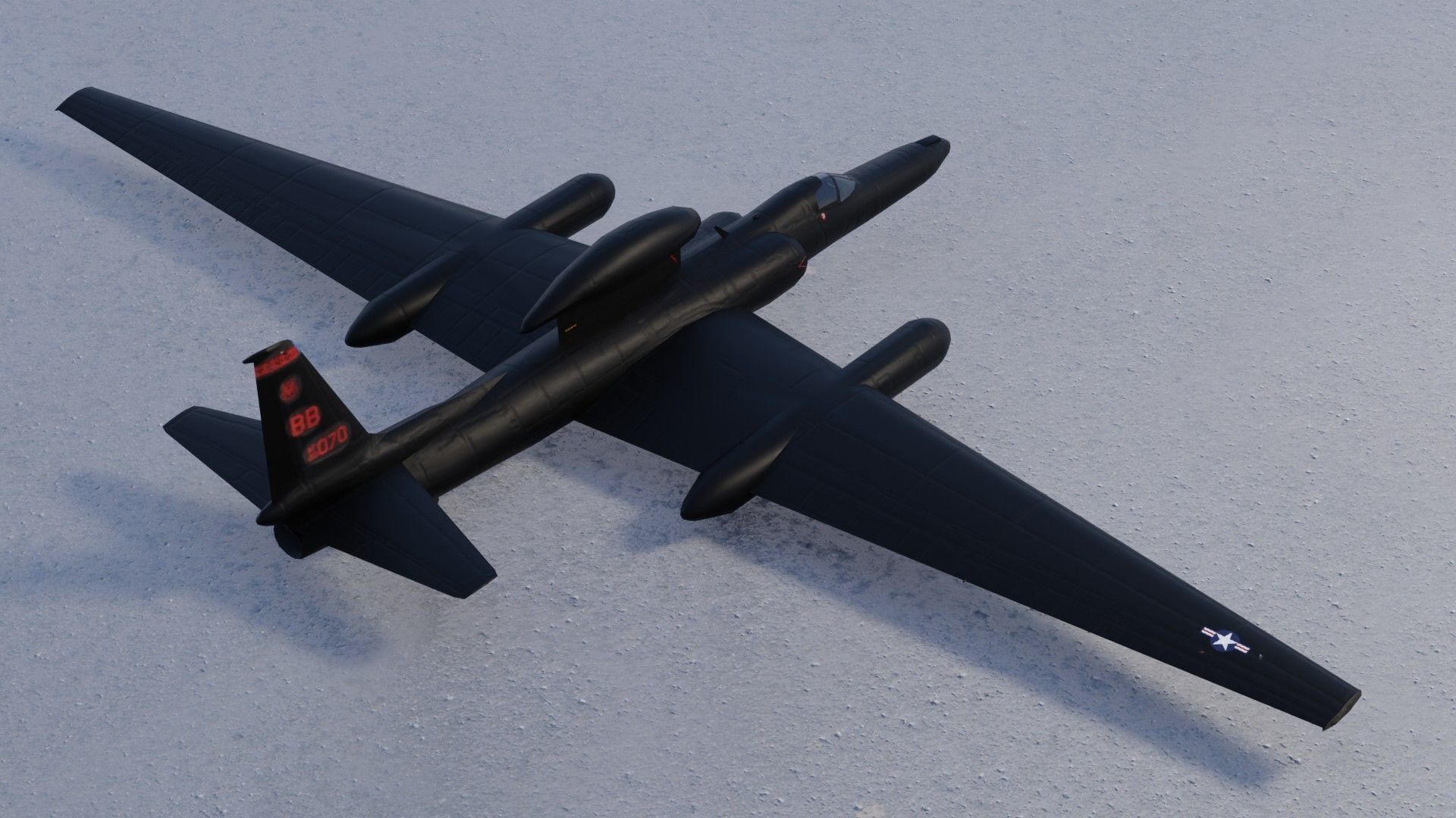 Lockheed U-2S Dragon Lady Low-poly 3D model_9