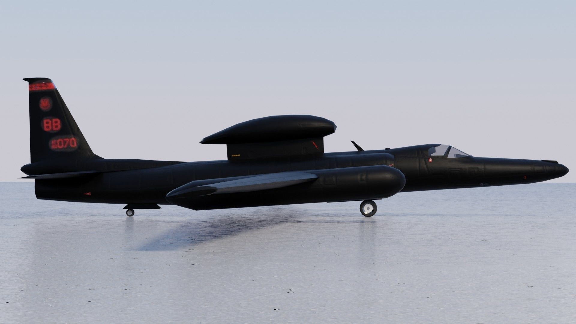Lockheed U-2S Dragon Lady Low-poly 3D model_8