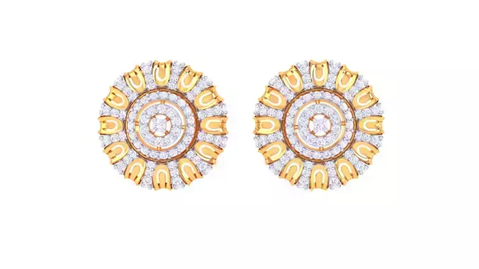 Women Stud Earrings 3dm STL OBJ FBX Renders Details