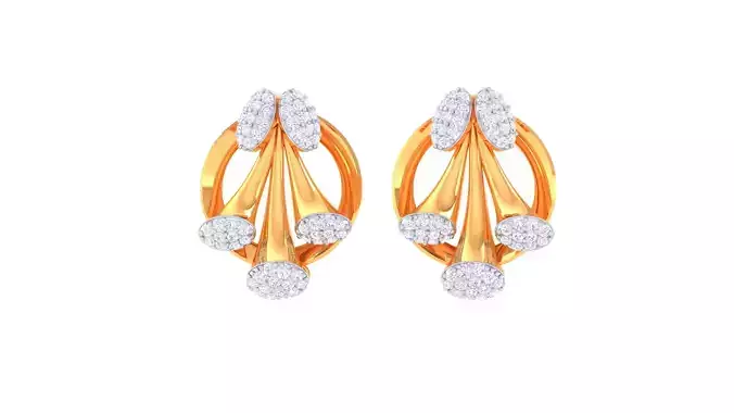 Women Stud Earrings 3dm STL OBJ FBX Renders Details 3D print model