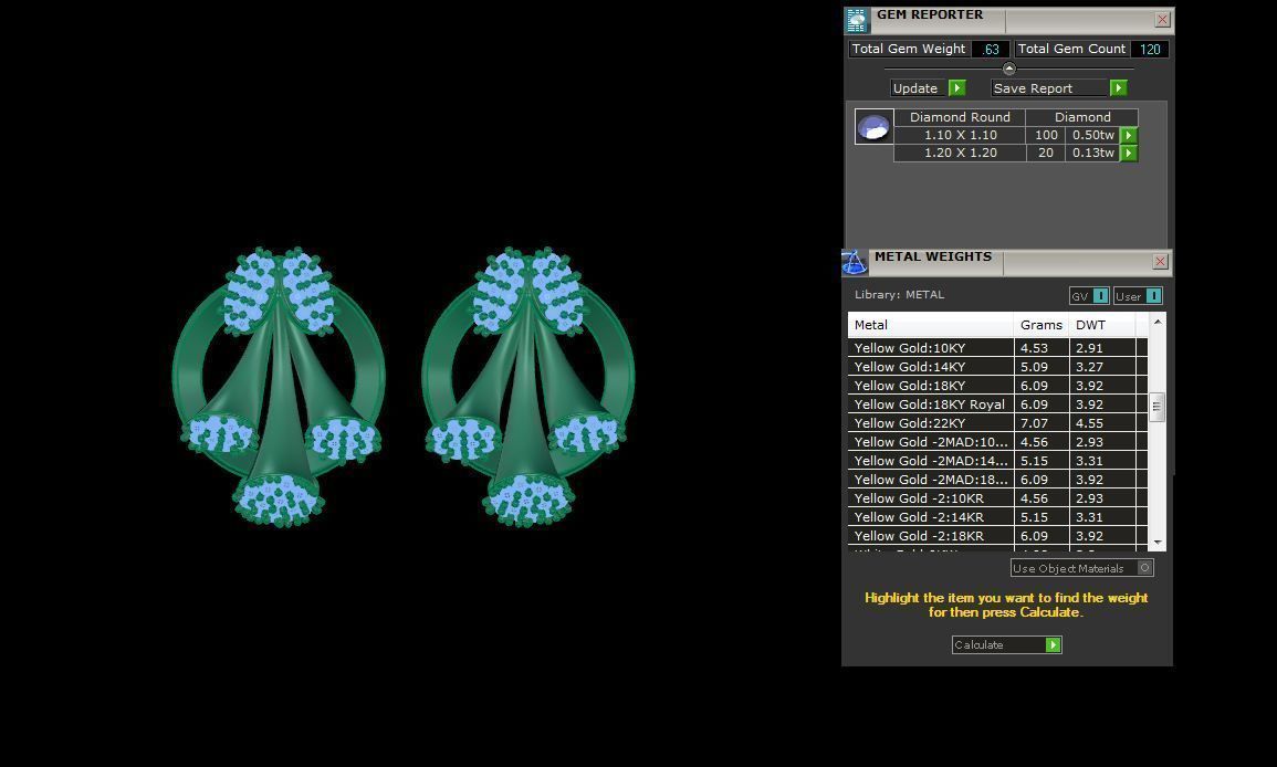 Women Stud Earrings 3dm STL OBJ FBX Renders Details 3D print model_4