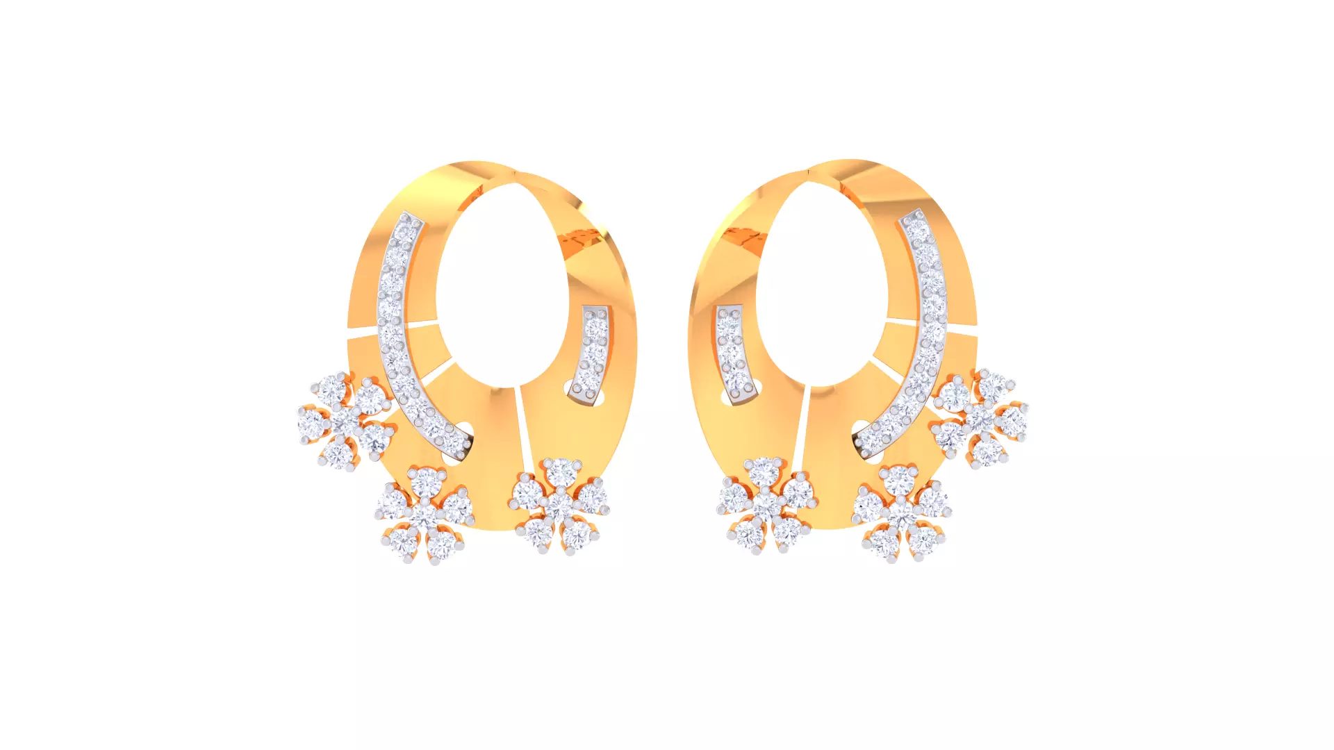 Women Stud Earrings 3dm STL OBJ FBX Renders Details 3D print model_0