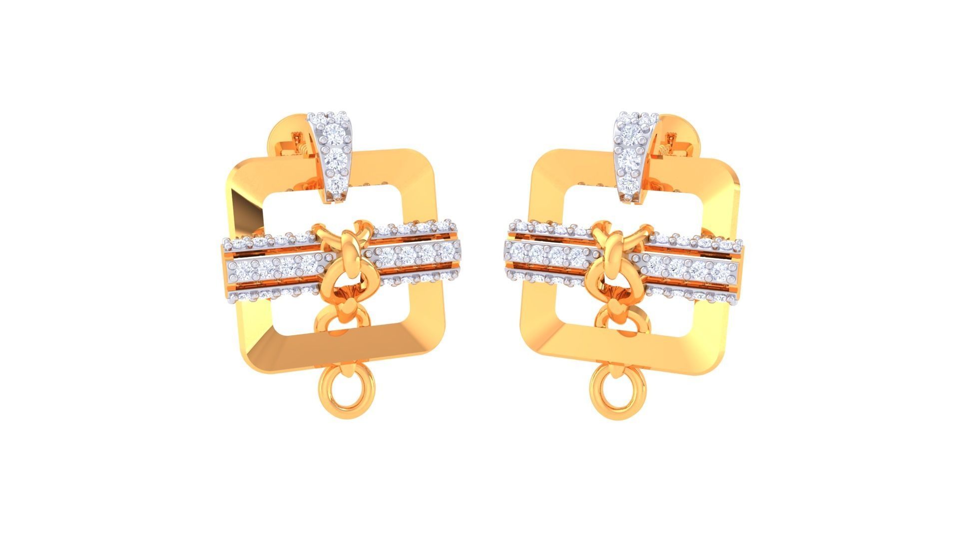 Women Stud Earrings 3dm STL OBJ FBX Renders Details 3D print model_2