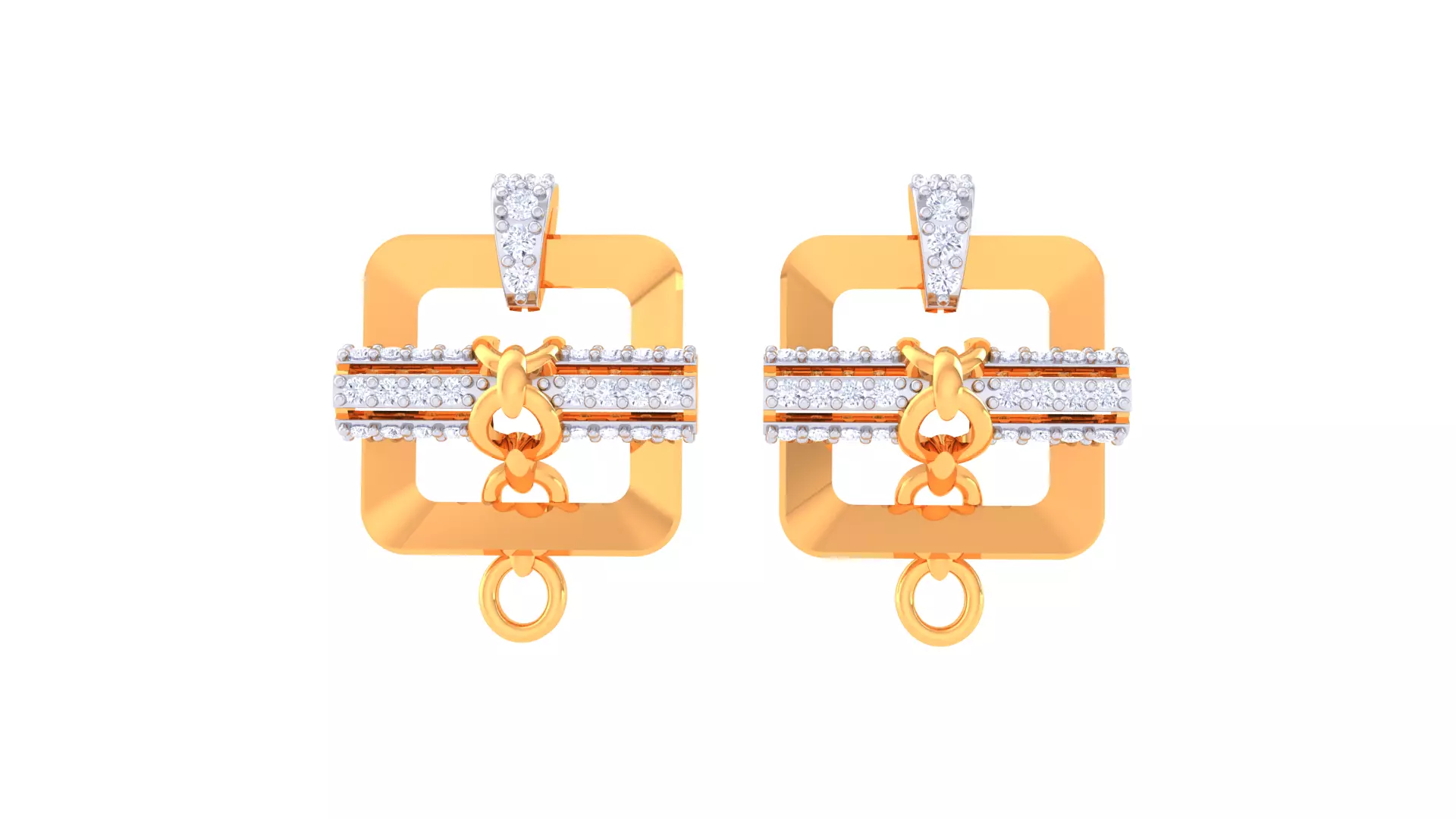 Women Stud Earrings 3dm STL OBJ FBX Renders Details 3D print model_0