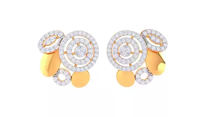 Women Stud Earrings 3dm STL OBJ FBX Renders Details