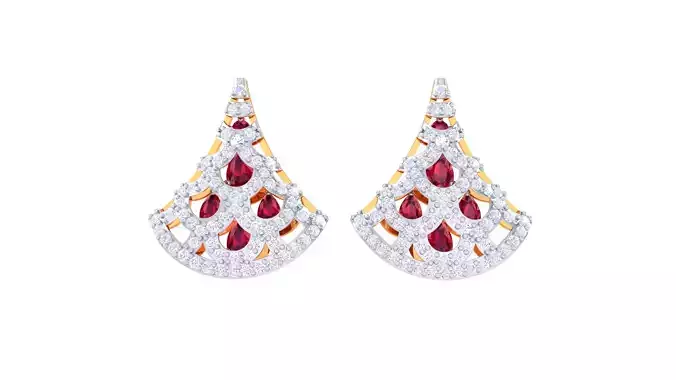 Women Stud Earrings 3dm STL OBJ FBX Renders Details 3D print model