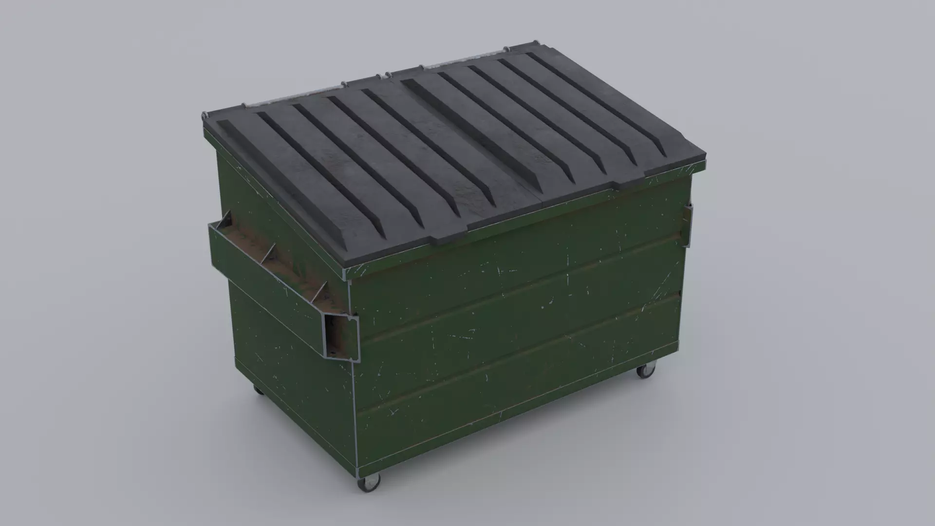 Front Load Container Low-poly 3D model_0