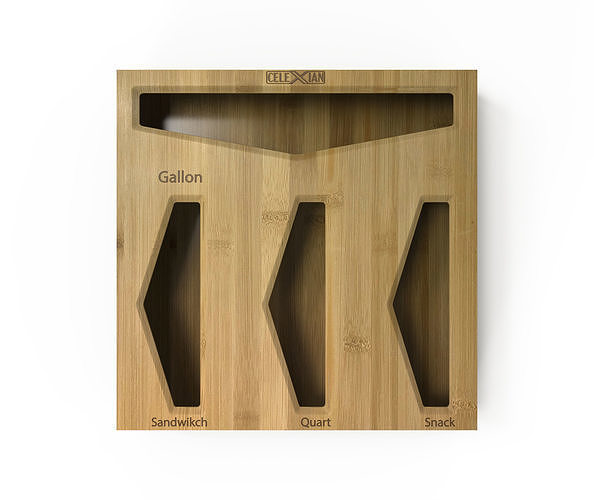 Ziplock Bag  Drawer  Bamboo Ziploc Baggie Organizer  3D model
