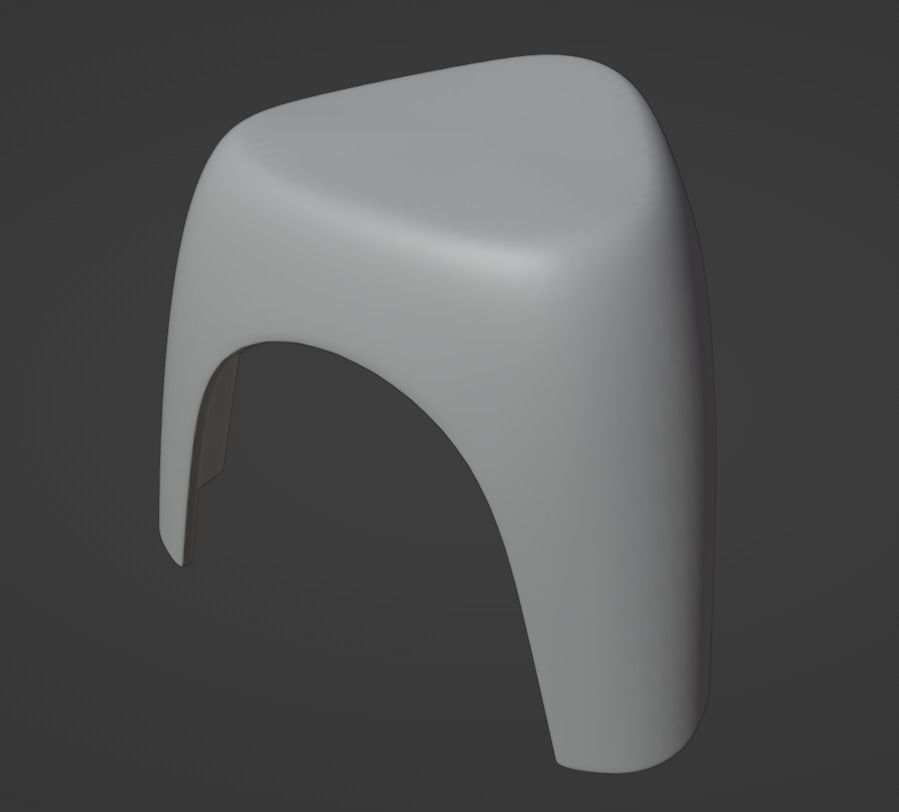 Cuttie Stool Low-poly 3D model_11