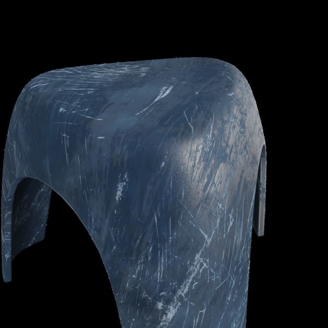 Cuttie Stool Low-poly 3D model_4