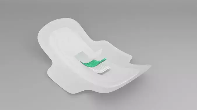 Sanitary Napkin Pad with absorbent Layer 3D model