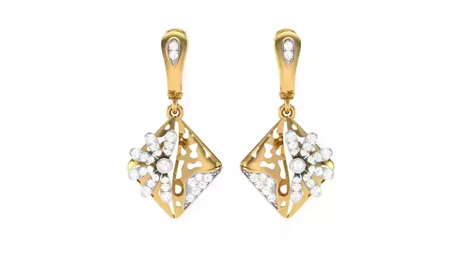 Women Drop Earrings 3dm STL OBJ FBX Renders Details