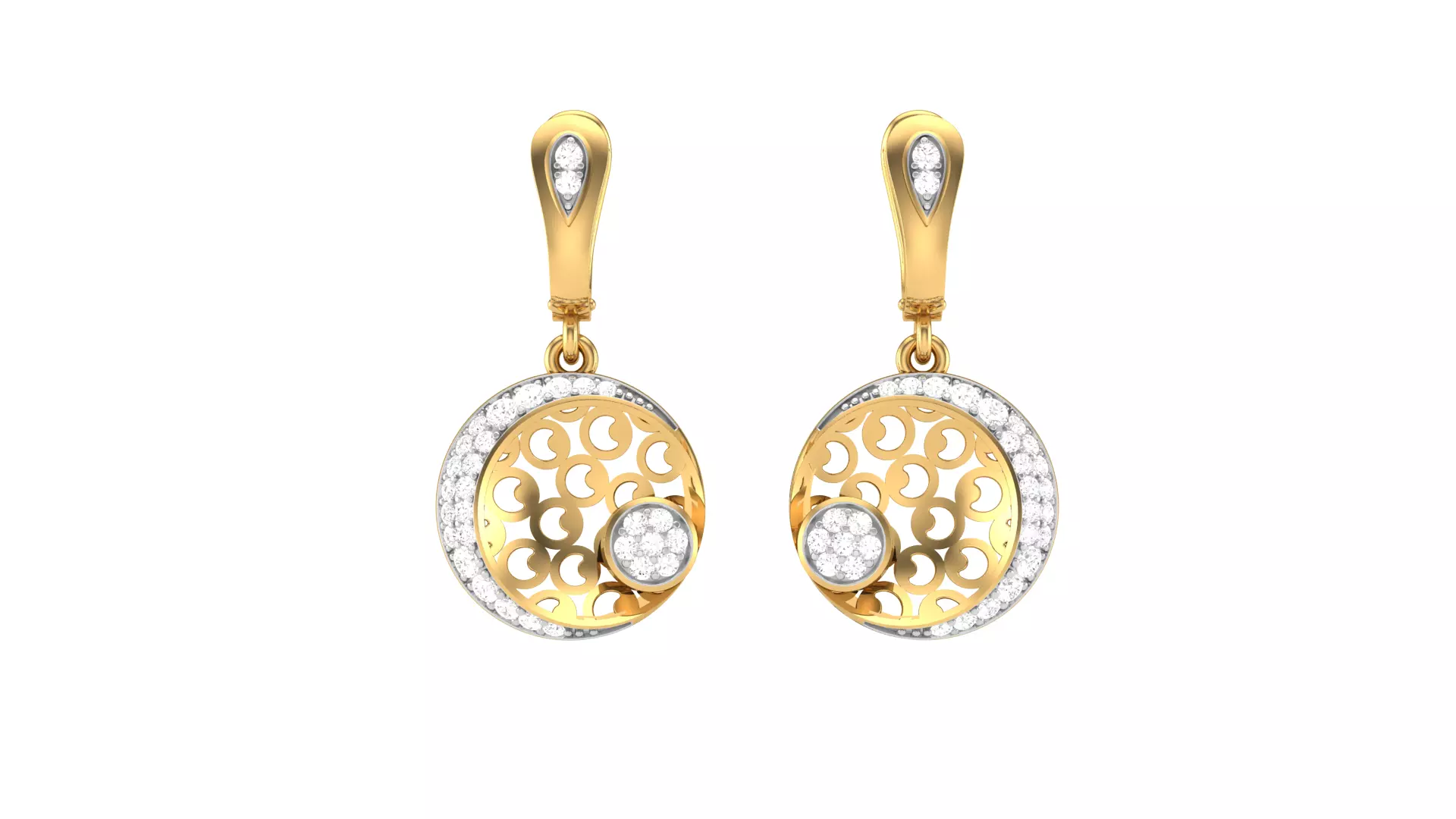 Women Drop Earrings 3dm STL OBJ FBX Renders Details 3D print model_0