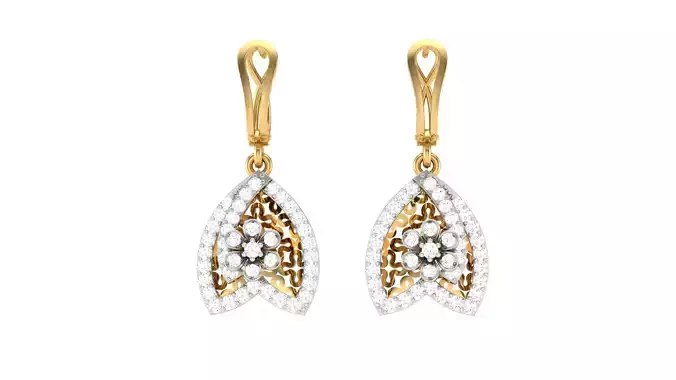 Women Drop Earrings 3dm STL OBJ FBX Renders Details