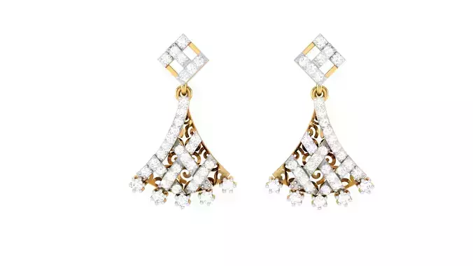 Women Drop Earrings 3dm STL OBJ FBX Renders Details