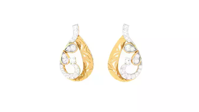 Women Stud Earrings 3dm STL OBJ FBX Renders Details