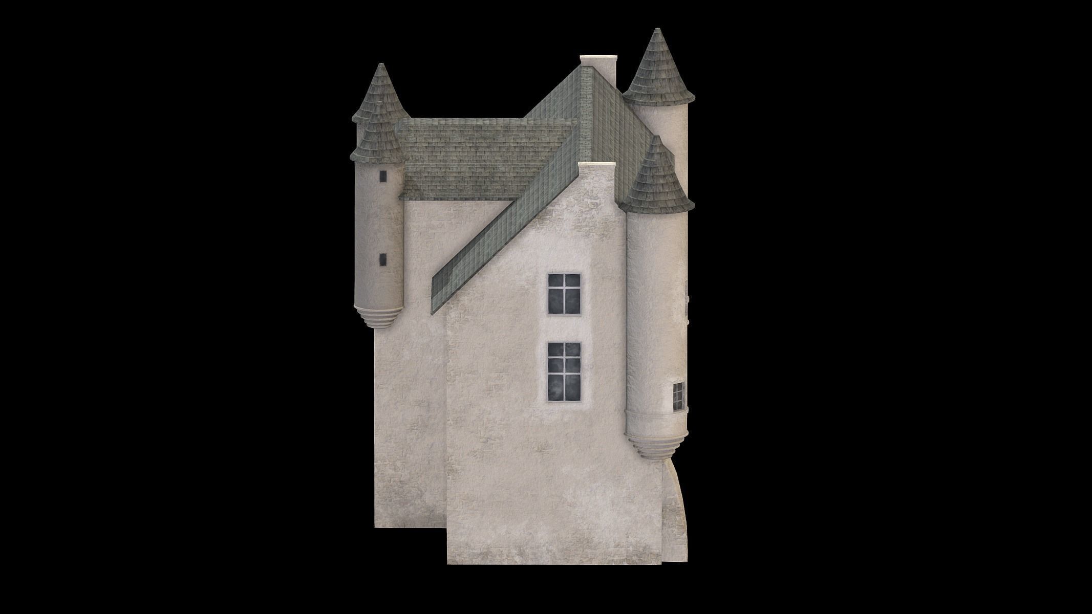 Castle Medieval Middle Ages 07 Low Poly PBR Low-poly 3D model_3