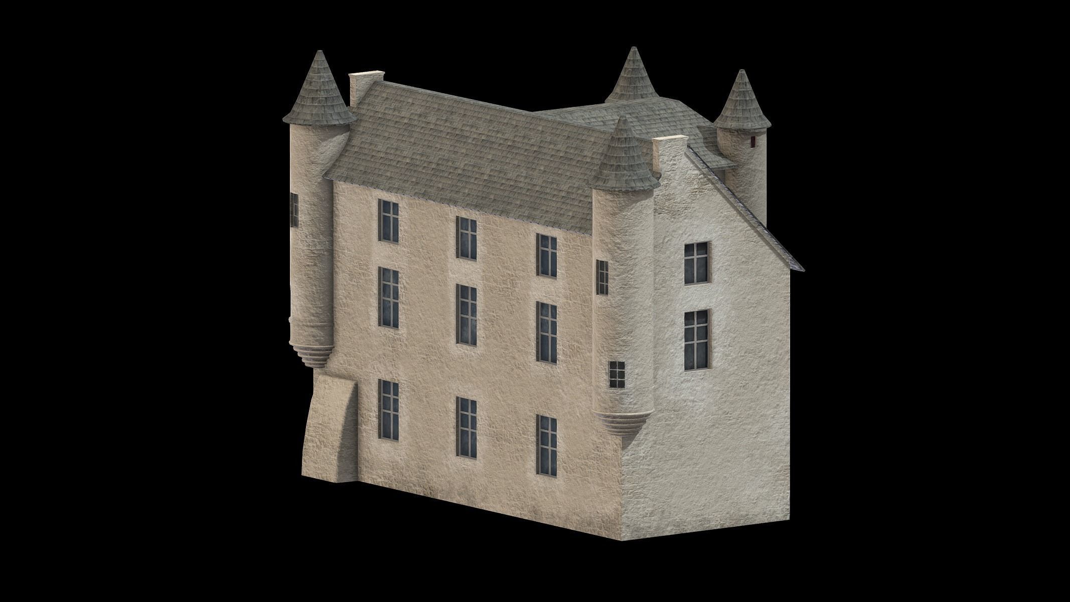 Castle Medieval Middle Ages 07 Low Poly PBR Low-poly 3D model_11