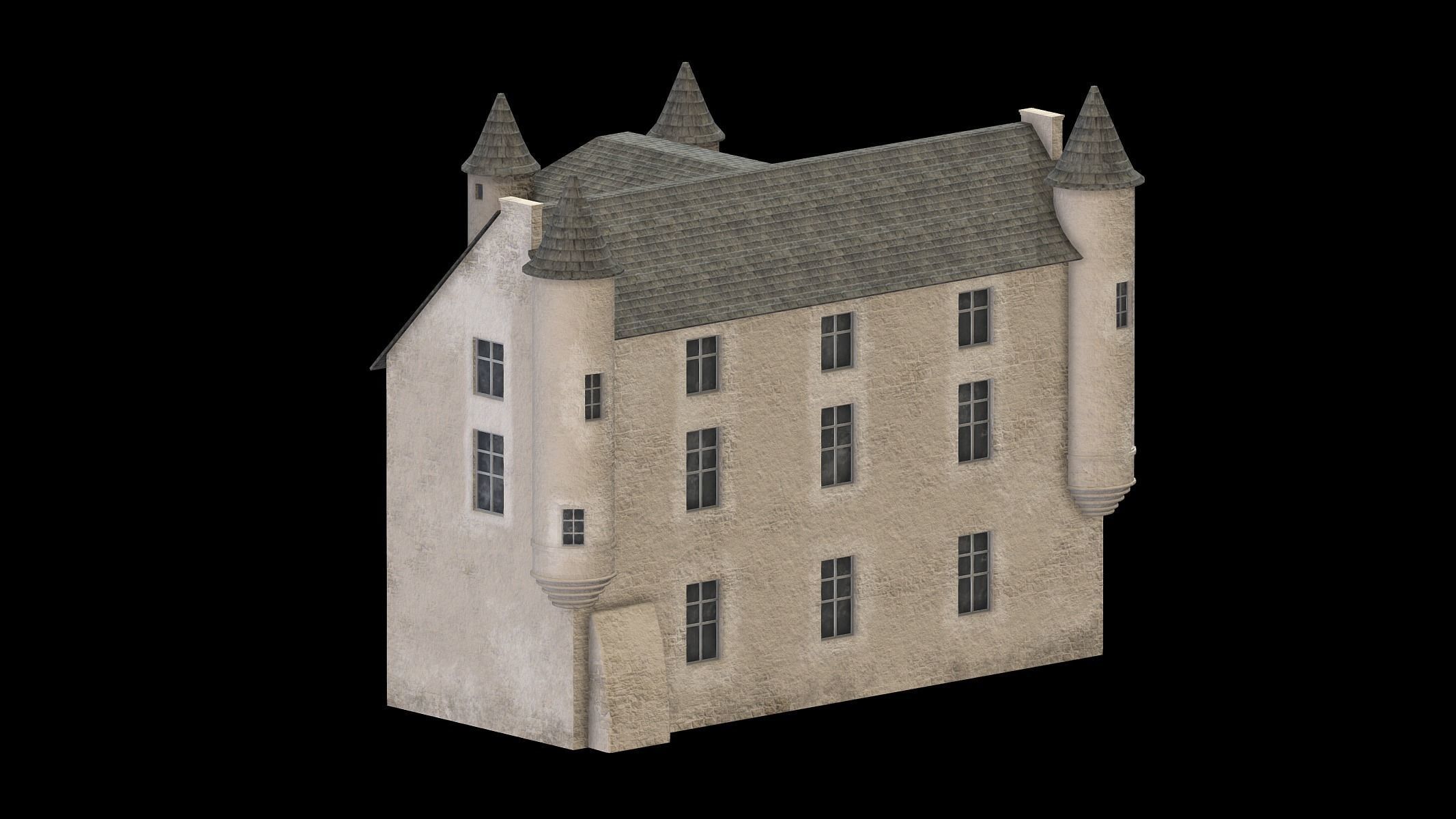 Castle Medieval Middle Ages 07 Low Poly PBR Low-poly 3D model_1