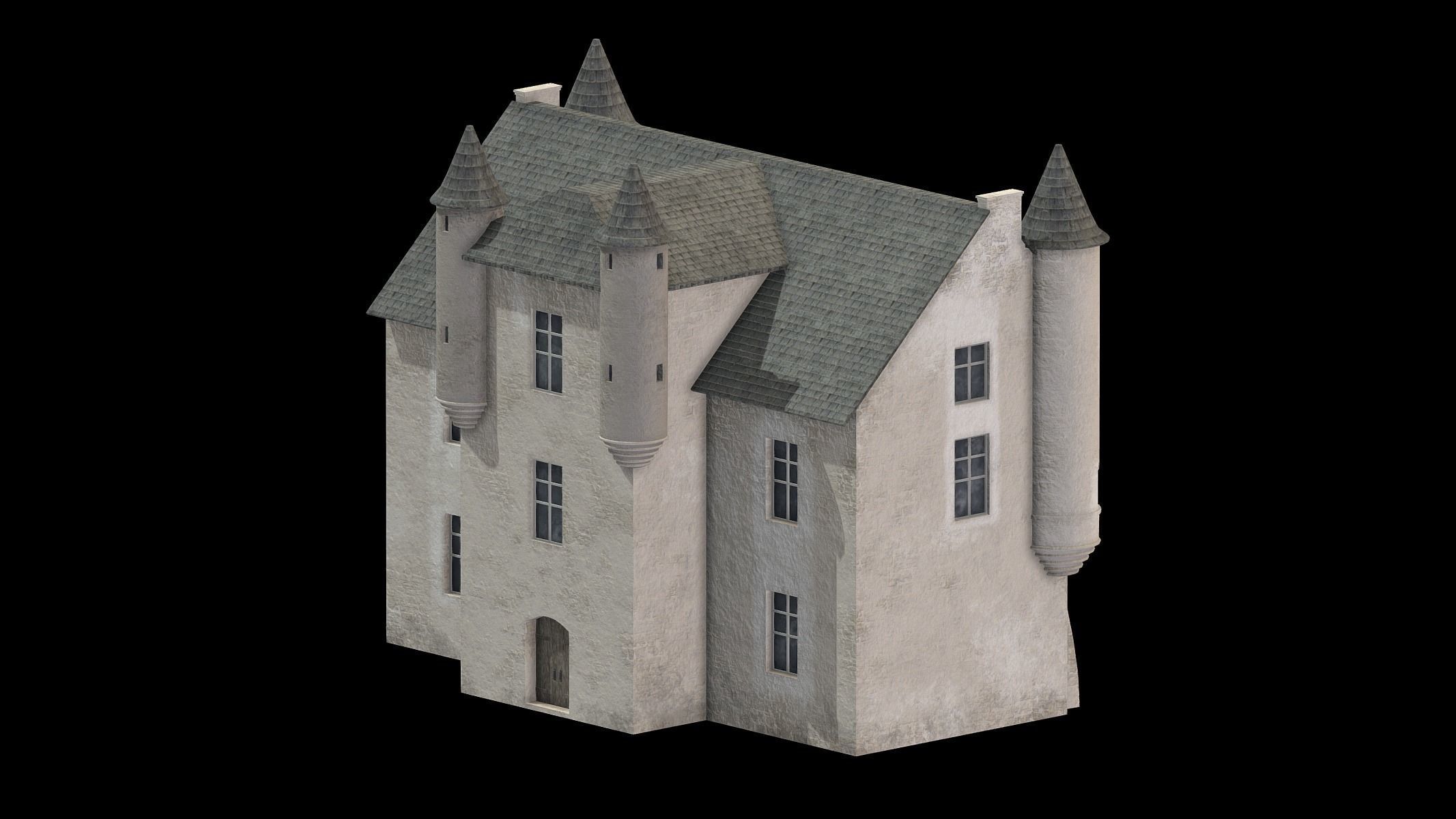 Castle Medieval Middle Ages 07 Low Poly PBR Low-poly 3D model_4