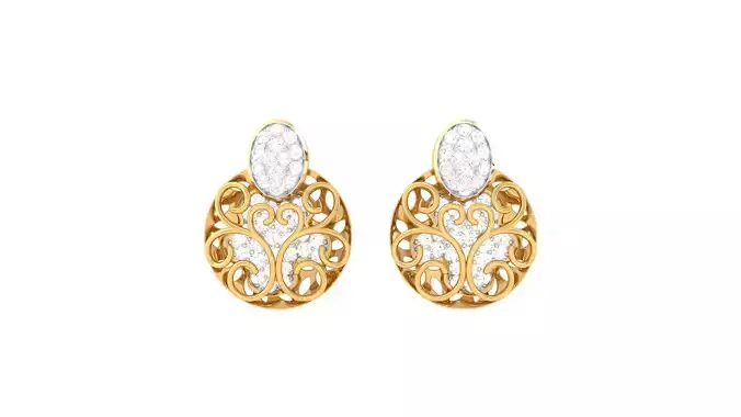 Women Stud Earrings 3dm STL OBJ FBX Renders Details