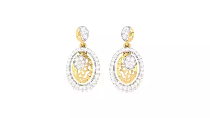 Women Drop Earrings 3dm STL OBJ FBX Renders Details